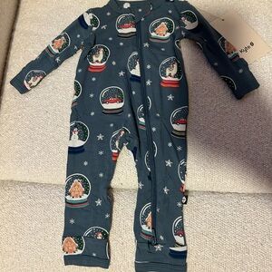 Kyte BABY Snow Globe Print Footie - Teal